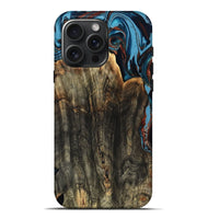 iPhone 16 Pro Max Wood Live Edge Phone Case - Jasmin (Teal & Gold, 799710)