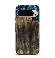 Pixel 9 Wood Live Edge Phone Case - Jasmin (Teal & Gold, 799710)