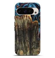 Pixel 9 Pro XL Wood Live Edge Phone Case - Jasmin (Teal & Gold, 799710)