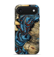 iPhone 17 Air Wood Live Edge Phone Case - Renee (Teal & Gold, 799713)
