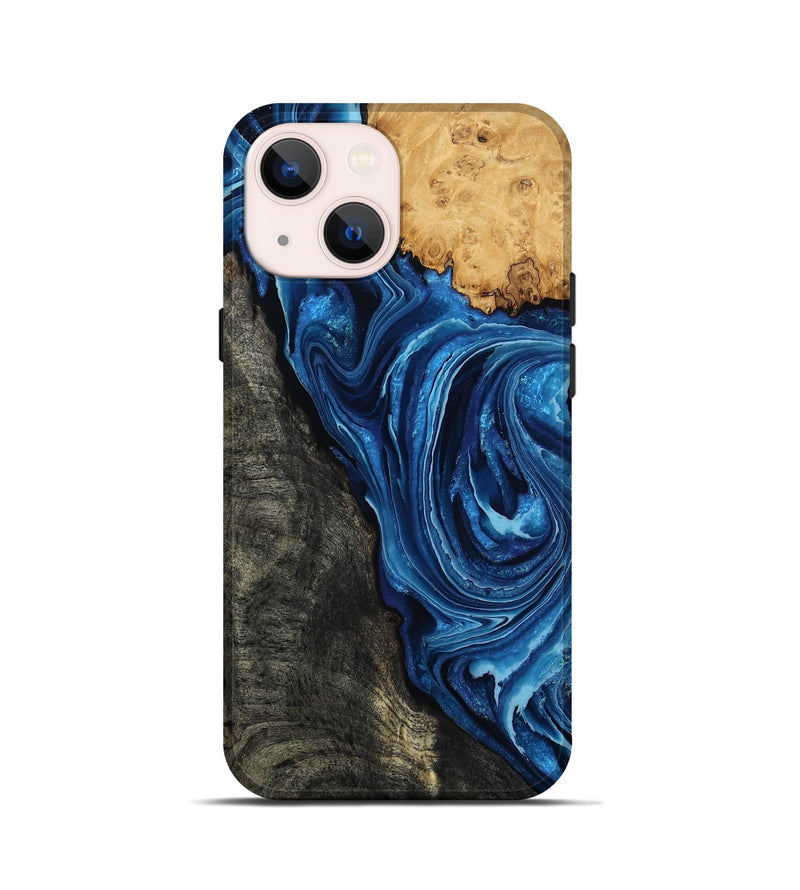 iPhone 13 mini Wood Live Edge Phone Case - Flynn (Blue, 799714)