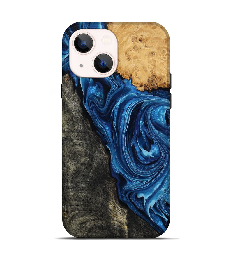 iPhone 14 Wood Live Edge Phone Case - Flynn (Blue, 799714)