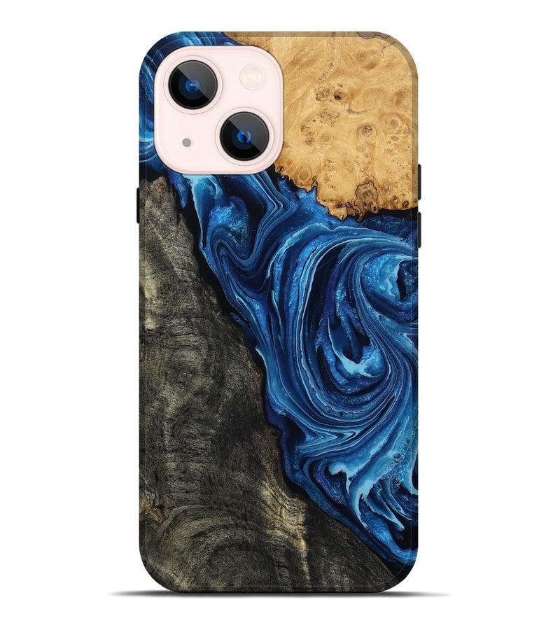 iPhone 14 Plus Wood Live Edge Phone Case - Flynn (Blue, 799714)