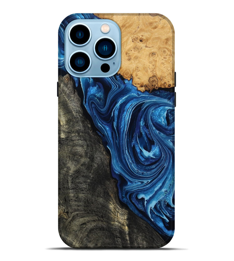 iPhone 14 Pro Max Wood Live Edge Phone Case - Flynn (Blue, 799714)