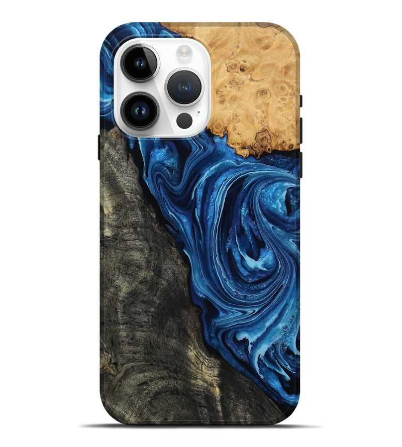 iPhone 15 Pro Max Wood Live Edge Phone Case - Flynn (Blue, 799714)