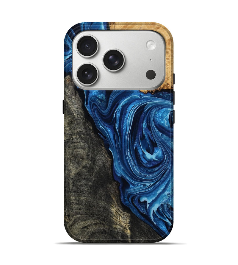 iPhone 17 Pro Wood Live Edge Phone Case - Flynn (Blue, 799714)