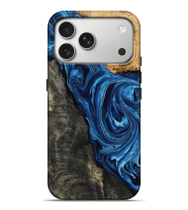 iPhone 17 Pro Max Wood Live Edge Phone Case - Flynn (Blue, 799714)