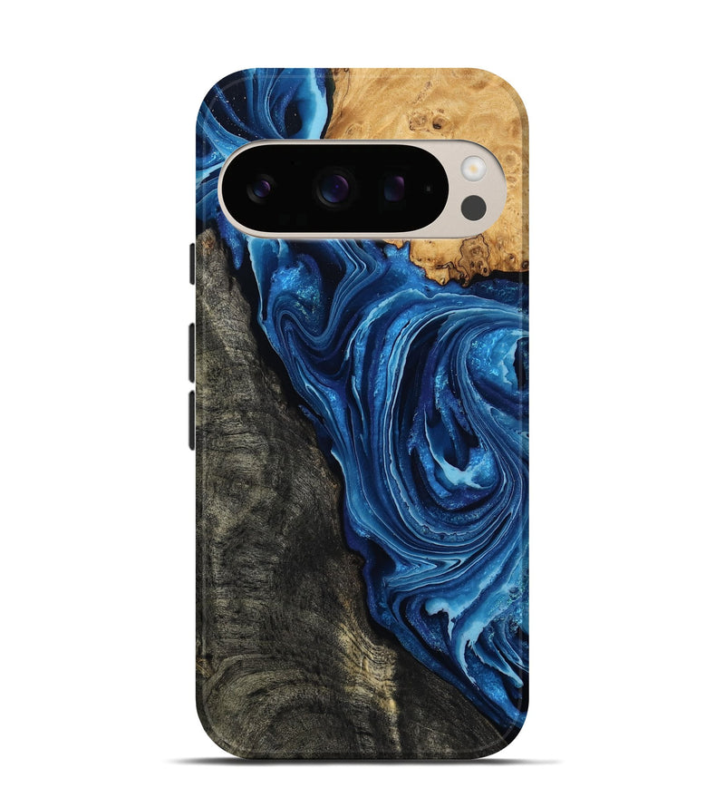 Pixel 10 Pro Wood Live Edge Phone Case - Flynn (Blue, 799714)