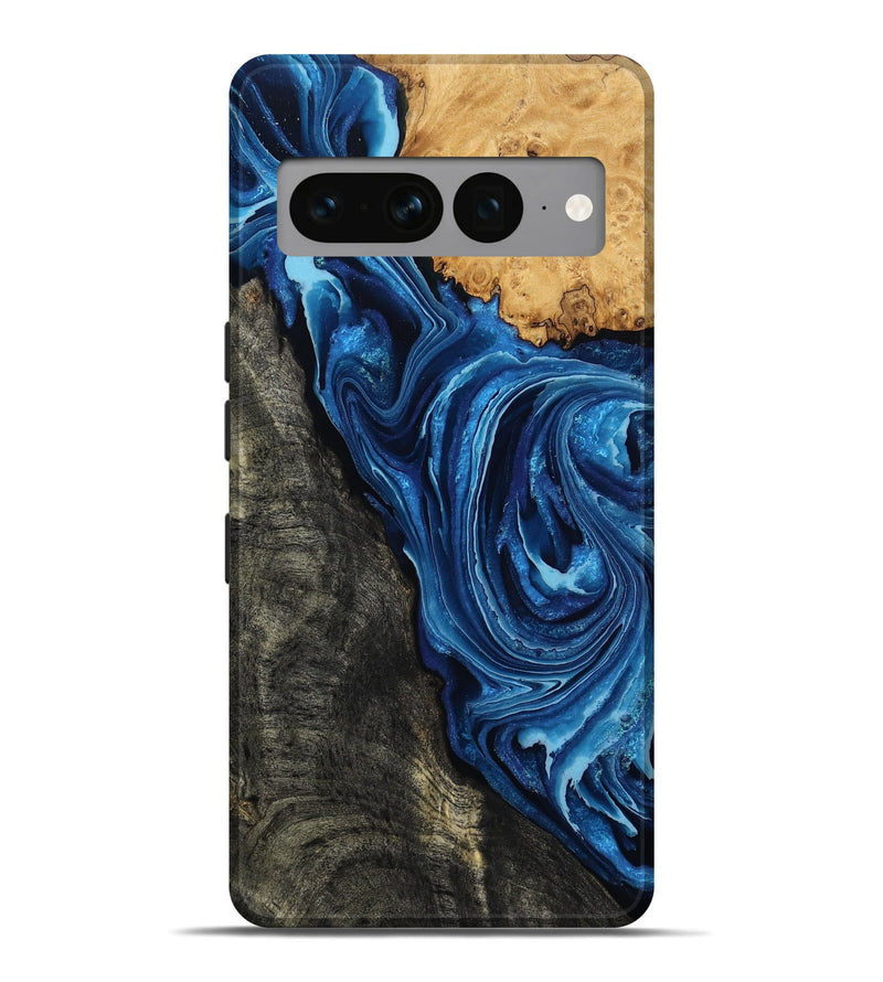 Pixel 7 Pro Wood Live Edge Phone Case - Flynn (Blue, 799714)