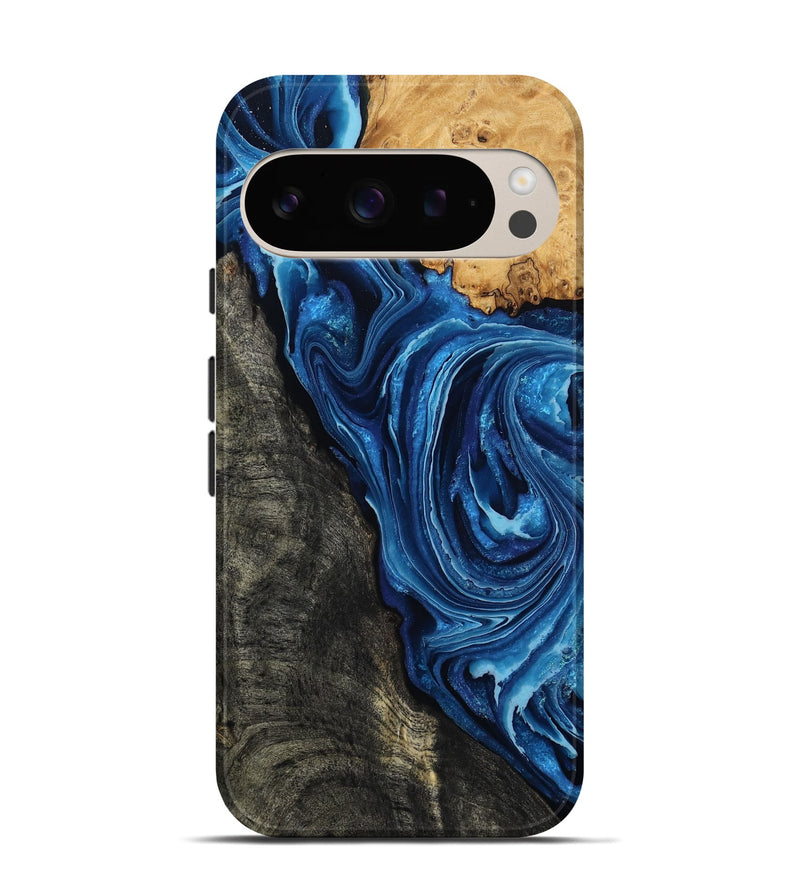Pixel 9 Wood Live Edge Phone Case - Flynn (Blue, 799714)