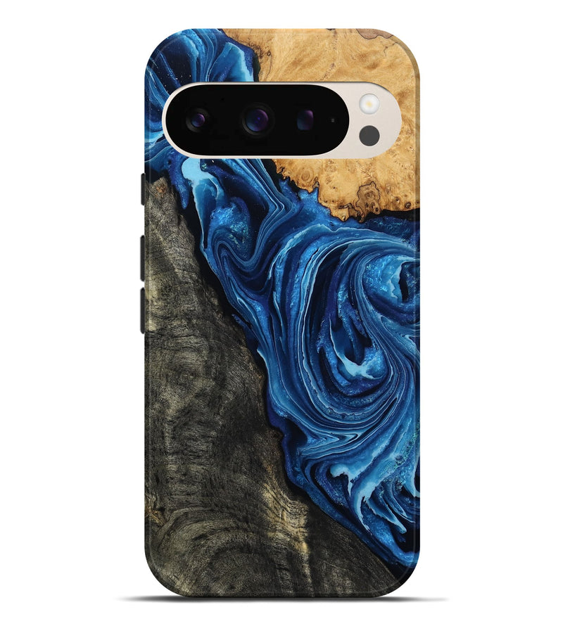 Pixel 9 Pro XL Wood Live Edge Phone Case - Flynn (Blue, 799714)