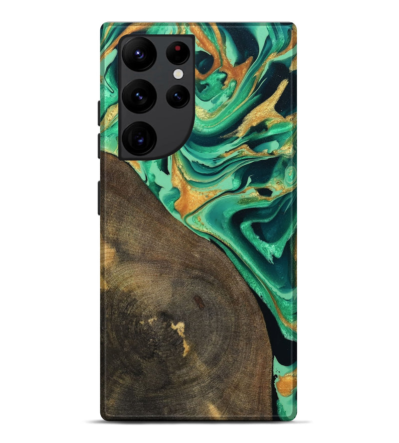 Galaxy S22 Ultra Wood Live Edge Phone Case - Kaila (Green, 799719)