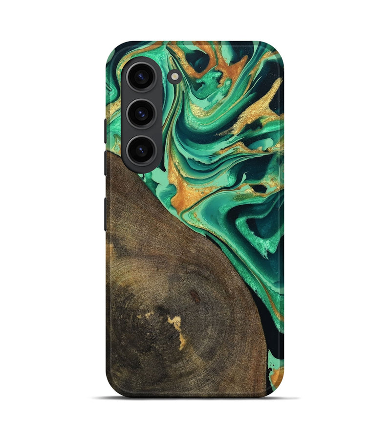 Galaxy S23 Wood Live Edge Phone Case - Kaila (Green, 799719)