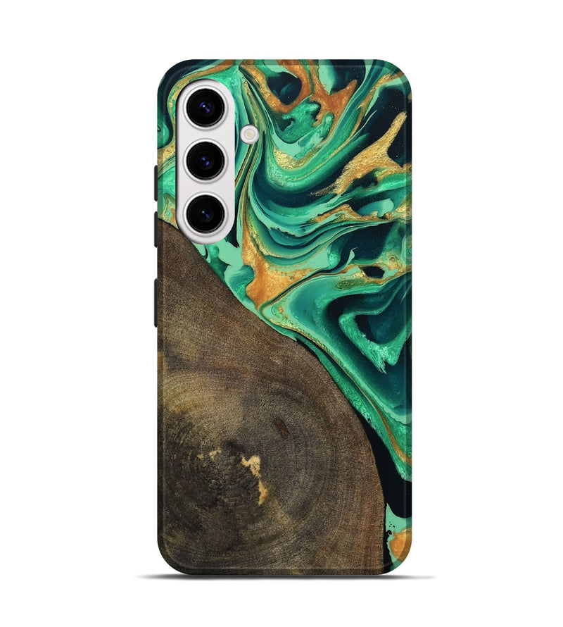 Galaxy S25 Wood Live Edge Phone Case - Kaila (Green, 799719)
