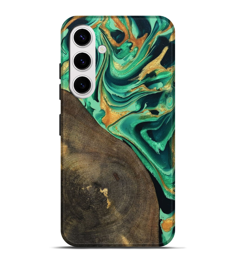Galaxy S25 Plus Wood Live Edge Phone Case - Kaila (Green, 799719)