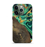 iPhone 13 Pro Wood Live Edge Phone Case - Kaila (Green, 799719)