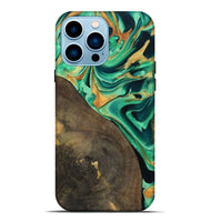 iPhone 14 Pro Max Wood Live Edge Phone Case - Kaila (Green, 799719)