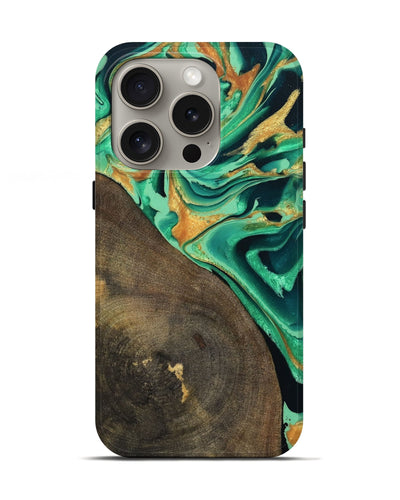 iPhone 16 Pro Wood Live Edge Phone Case - Kaila (Green, 799719)
