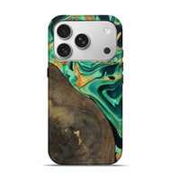 iPhone 17 Pro Wood Live Edge Phone Case - Kaila (Green, 799719)