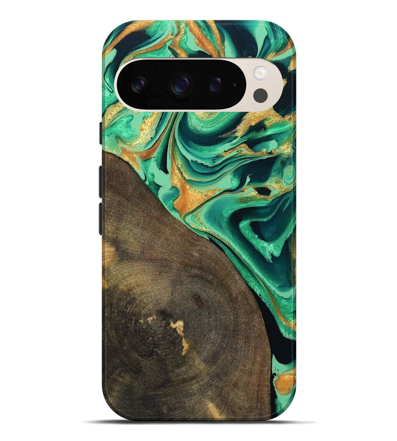 Pixel 10 Pro XL Wood Live Edge Phone Case - Kaila (Green, 799719)