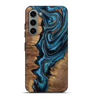Galaxy S23 Plus Wood Live Edge Phone Case - Josue (Teal & Gold, 799720)