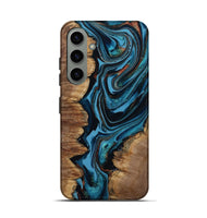 Galaxy S24 Wood Live Edge Phone Case - Josue (Teal & Gold, 799720)