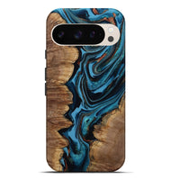 Pixel 10 Pro XL Wood Live Edge Phone Case - Josue (Teal & Gold, 799720)