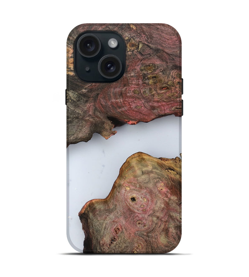iPhone 15 Wood Live Edge Phone Case - Pennie (Clear, 799730)