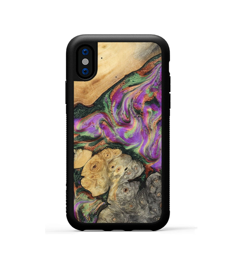 iPhone Xs Wood Phone Case - Aydan (Green, 799827)