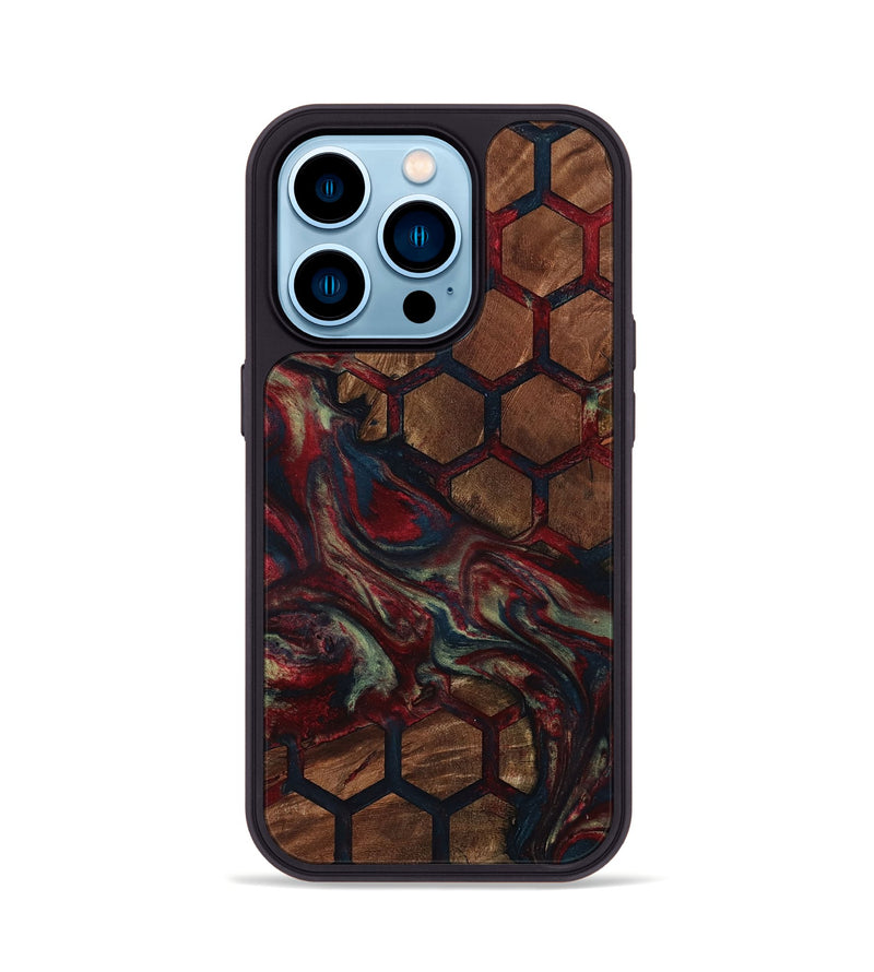 iPhone 14 Pro Wood Phone Case - Davina (Pattern, 799850)