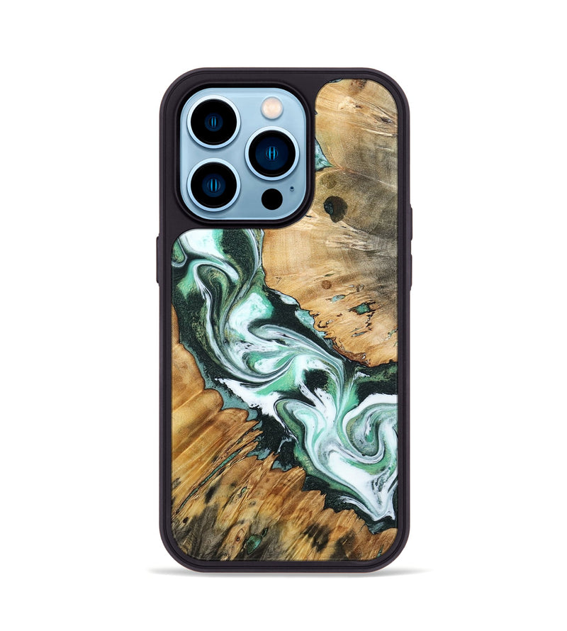 iPhone 14 Pro Wood Phone Case - Kenai (Green, 799918)