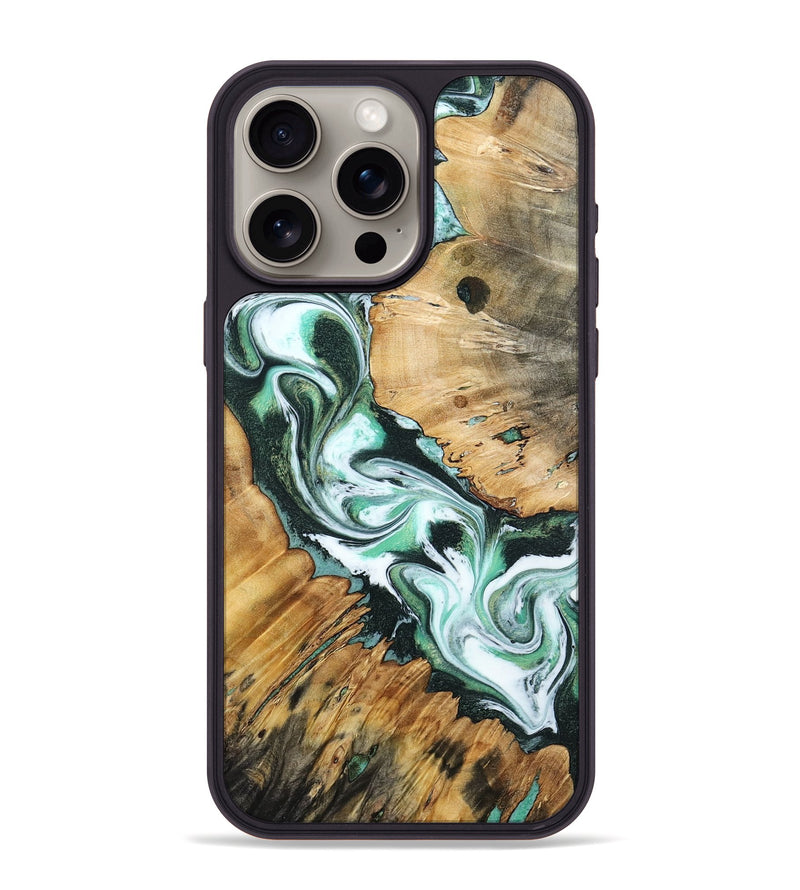 iPhone 15 Pro Max Wood Phone Case - Kenai (Green, 799918)