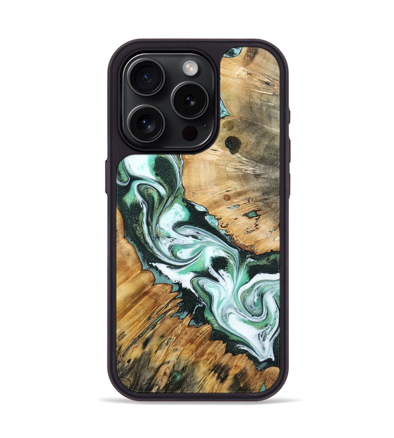 iPhone 15 Pro Wood Phone Case - Kenai (Green, 799918)