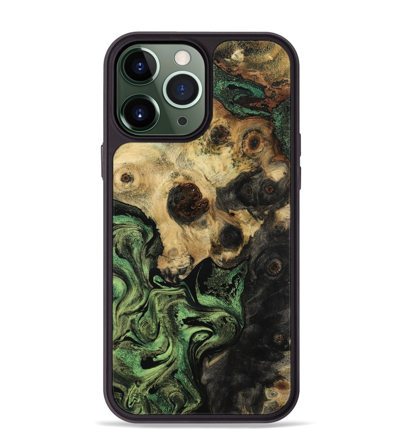iPhone 13 Pro Max Wood Phone Case - Aliya (Green, 799919)