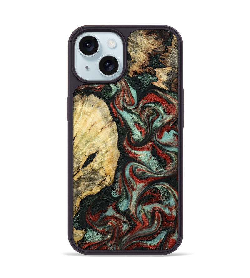 iPhone 15 Wood Phone Case - Samira (Green, 799920)