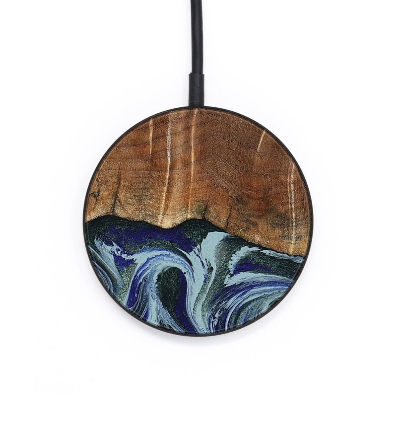Circle Wood Wireless Charger - Shellie (Green, 799921)