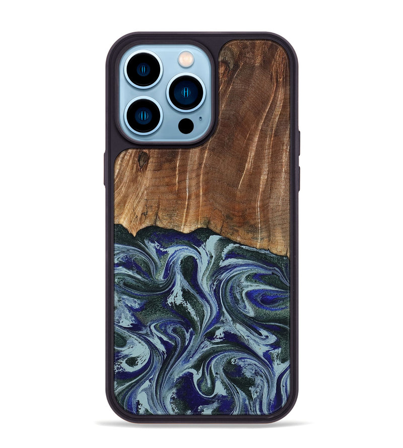 iPhone 14 Pro Max Wood Phone Case - Shellie (Green, 799921)