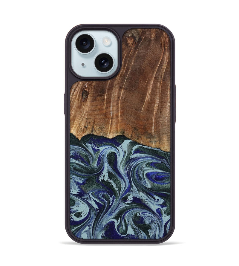 iPhone 15 Wood Phone Case - Shellie (Green, 799921)