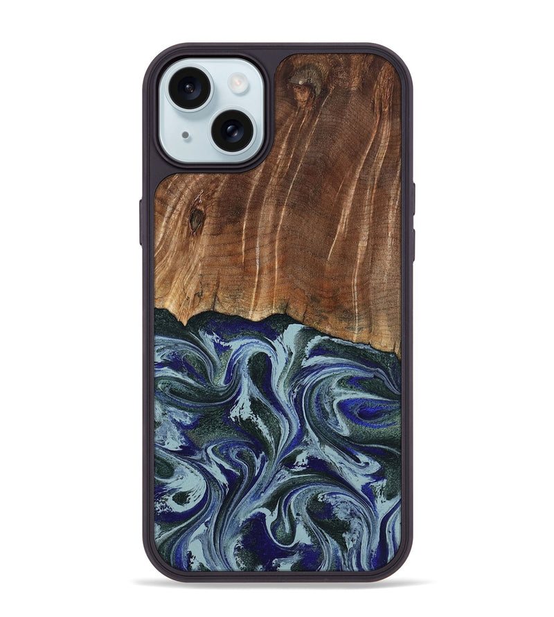 iPhone 15 Plus Wood Phone Case - Shellie (Green, 799921)