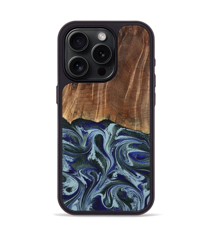 iPhone 15 Pro Wood Phone Case - Shellie (Green, 799921)