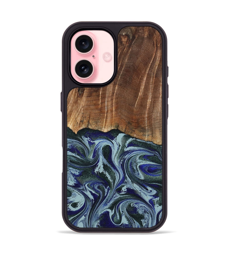 iPhone 16 Wood Phone Case - Shellie (Green, 799921)