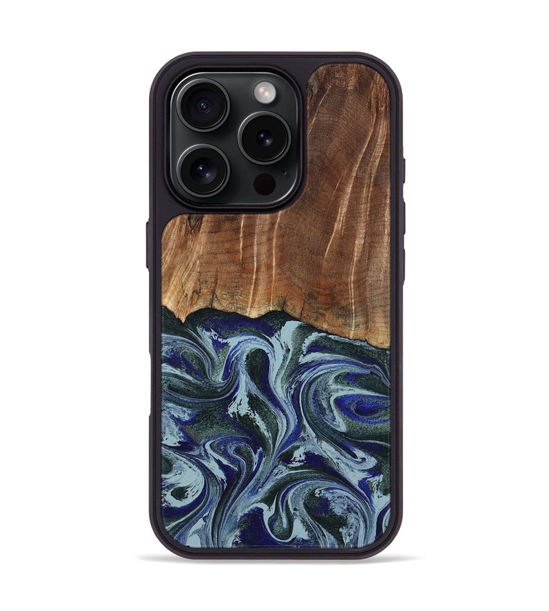 iPhone 16 Pro Wood Phone Case - Shellie (Green, 799921)