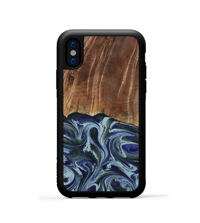 iPhone Xs Wood Phone Case - Shellie (Green, 799921)