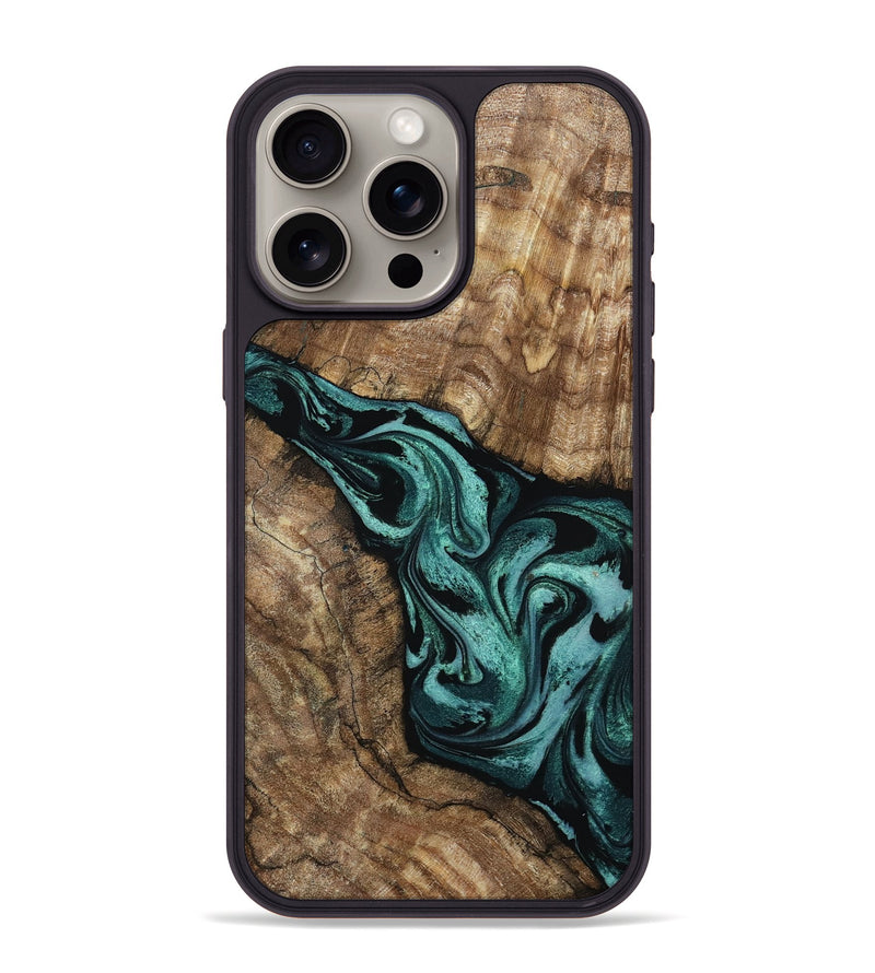 iPhone 15 Pro Max Wood Phone Case - Logan (Green, 799922)