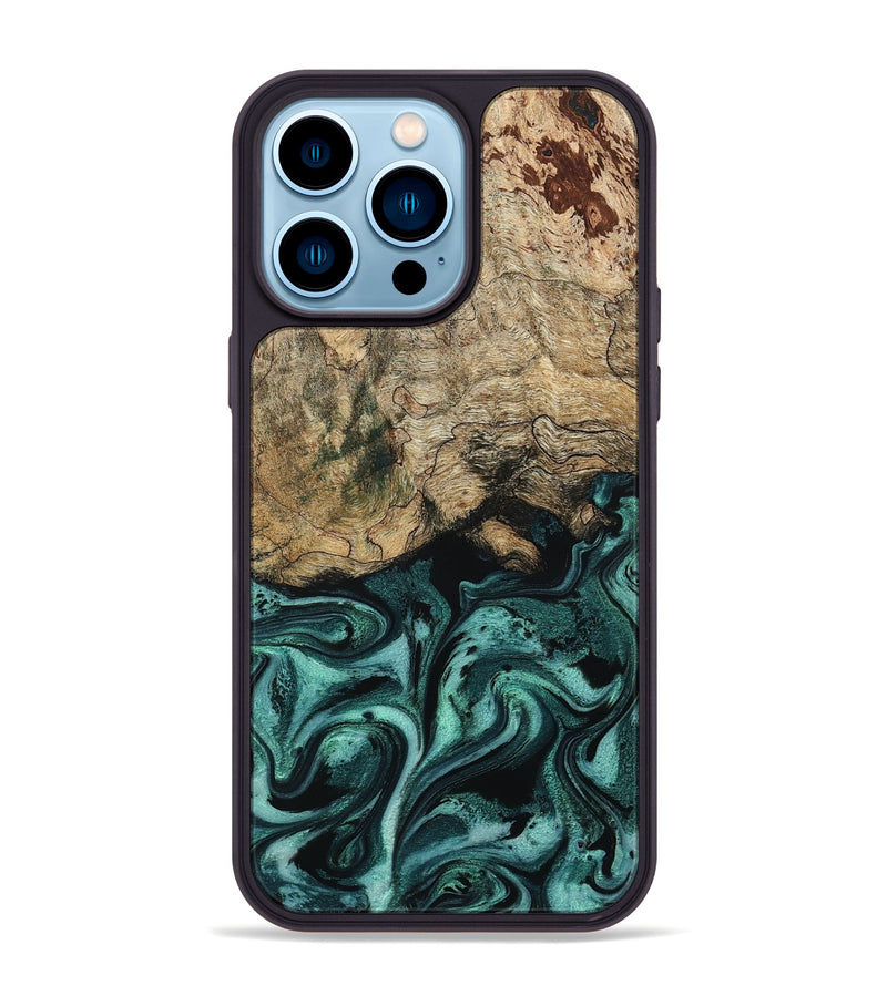 iPhone 14 Pro Max Wood Phone Case - Chantel (Green, 799923)