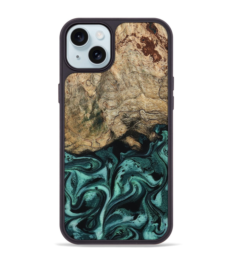 iPhone 15 Plus Wood Phone Case - Chantel (Green, 799923)