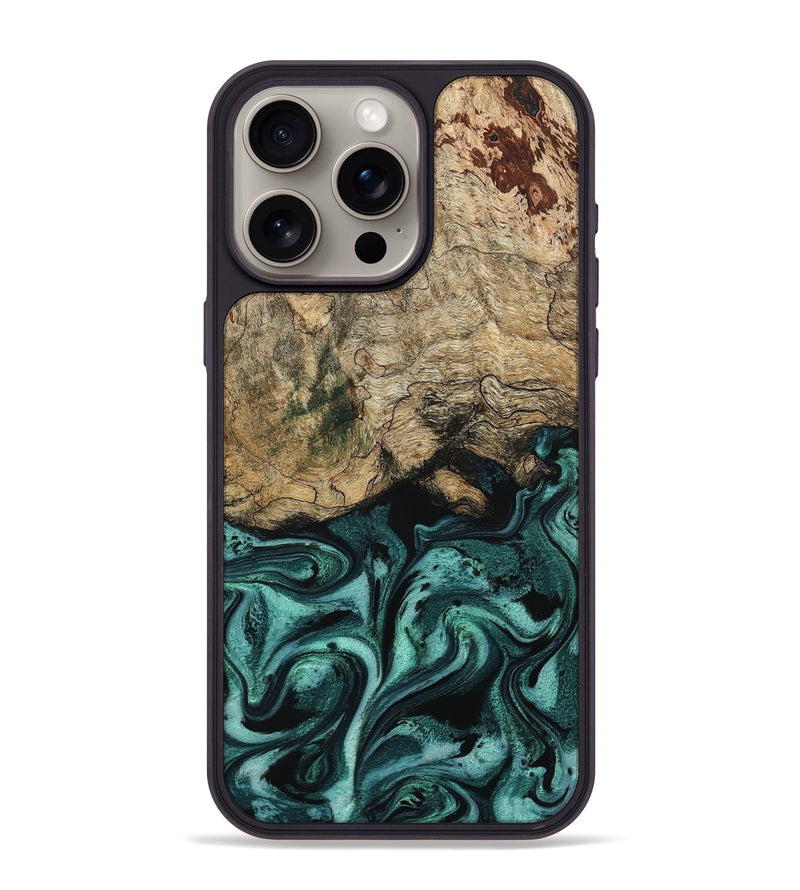 iPhone 15 Pro Max Wood Phone Case - Chantel (Green, 799923)