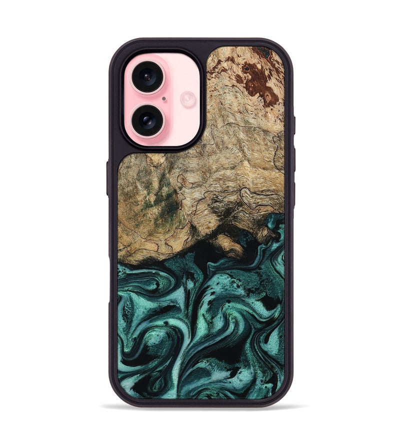 iPhone 16 Wood Phone Case - Chantel (Green, 799923)