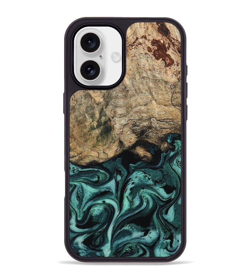 iPhone 16 Plus Wood Phone Case - Chantel (Green, 799923)