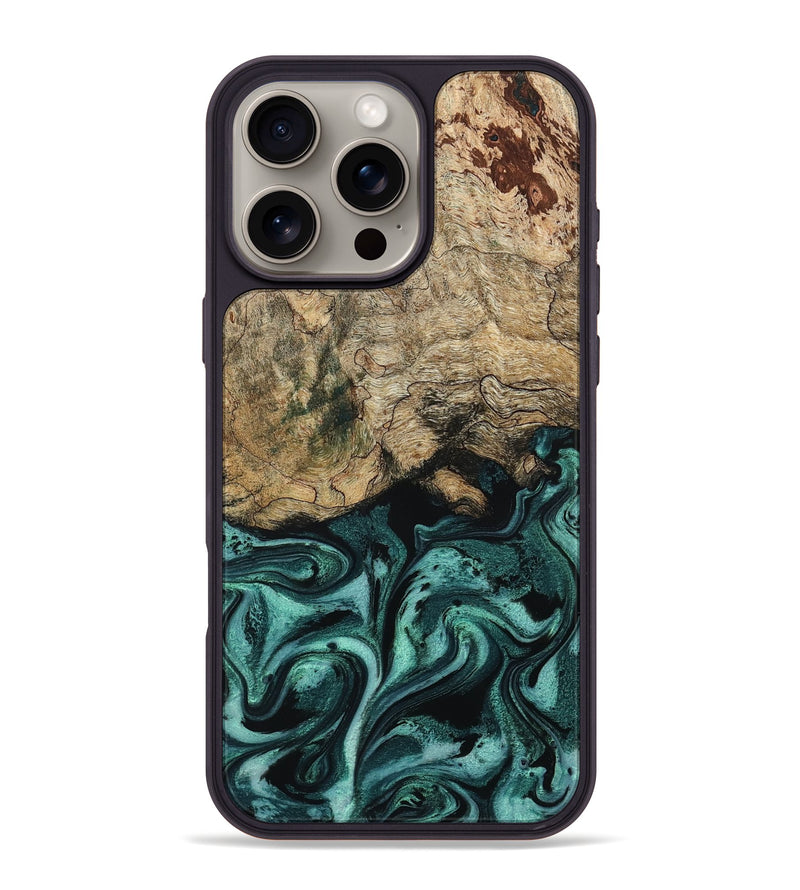 iPhone 16 Pro Max Wood Phone Case - Chantel (Green, 799923)